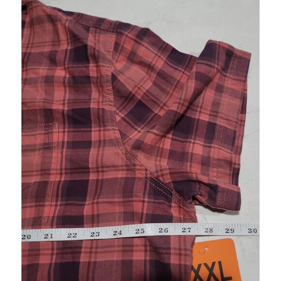 NWT Grayers Classic Plaid Button-Up Short Sleeve Shirt Red 2XL - Picture 3 of 11